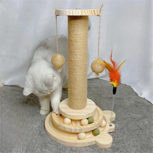 Pet Cat Toy cat scratcher Cat Turntable Funny Cat Stick Balls Durable Sisal Scratching Board Cat Supplies Cat Grab Column