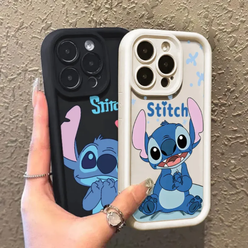 Stitch Happy Cute Phone Case For iPhone 16 15 14 13 12 11 Pro Max 7 8Plus XR XS Max Mini Anti Fall Shy Kawaii Soft Cover Cartoon